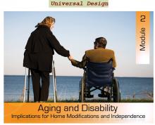 An elderly couple, holding hands in front of a large body of water.  She is standing with a walker, he is seated in a wheelchair.  The course title is overlaid.