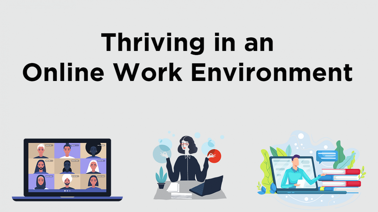 Thriving in an Online Work Environment course title logo